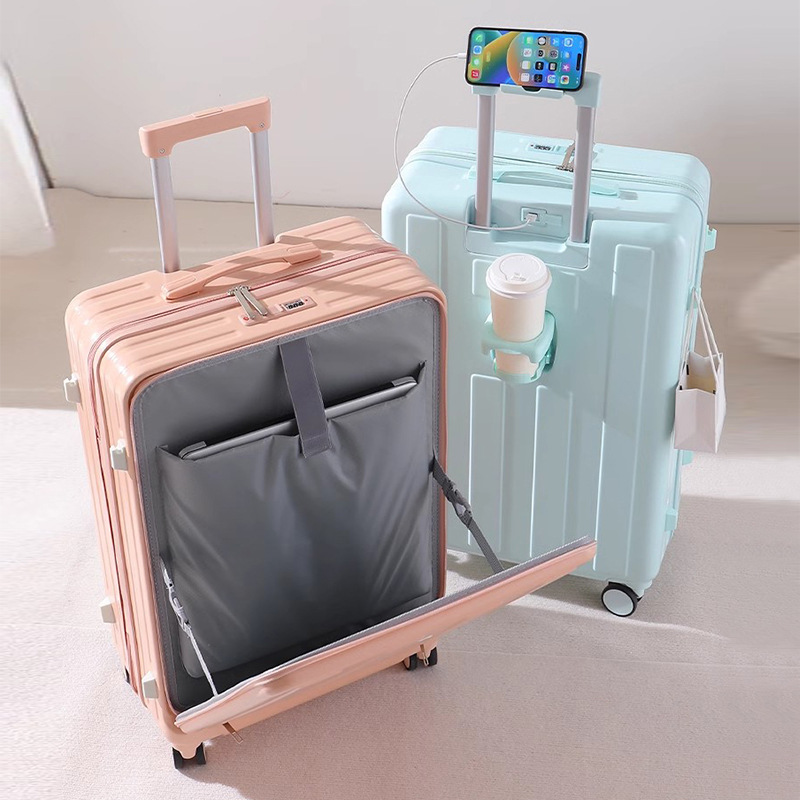 10035 multifunctional suitcase front opening men's and women's suitcase new 20-inch universal wheel large capacity trolley password box - Image 2