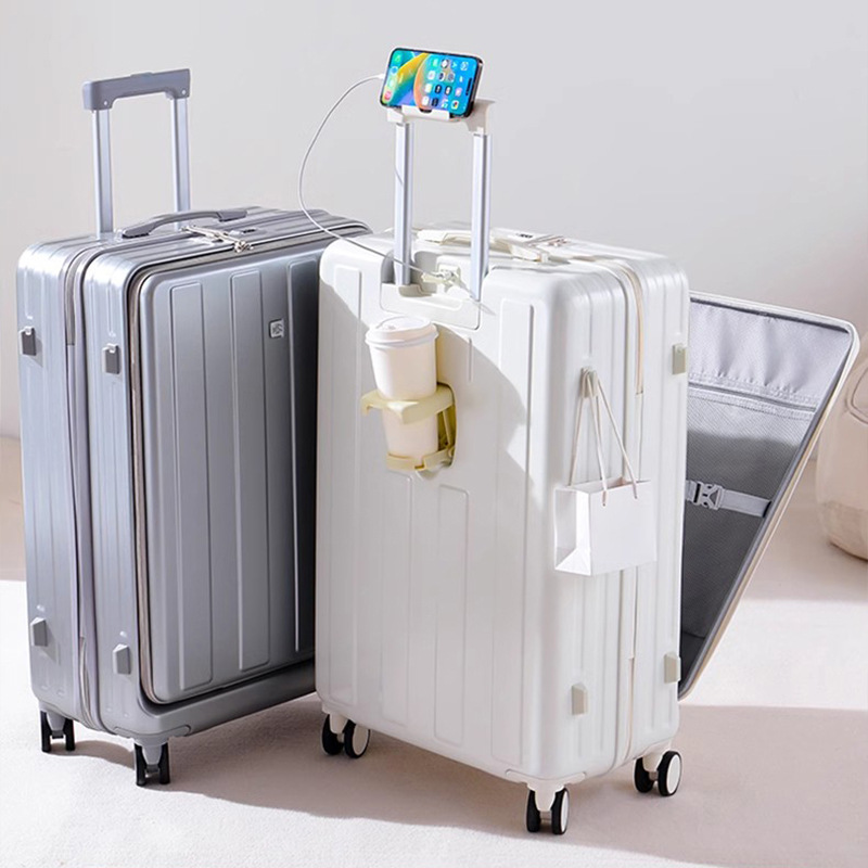 10035 multifunctional suitcase front opening men's and women's suitcase new 20-inch universal wheel large capacity trolley password box