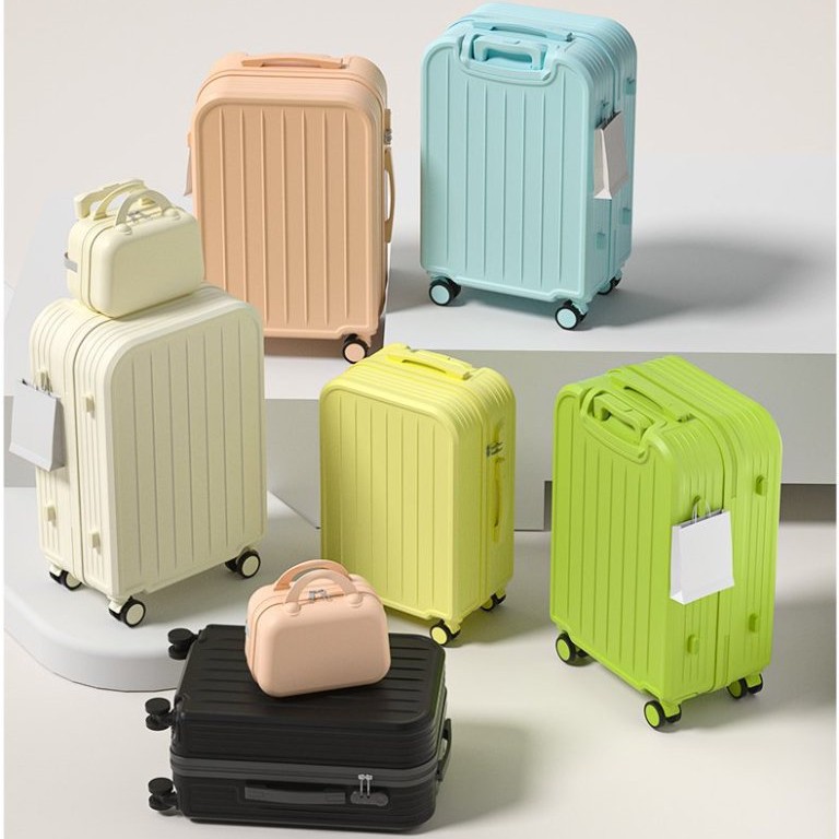 10217 multifunctional suitcase water cup universal wheel zipper password box small fresh mobile phone cup holder men and women travel suitcase