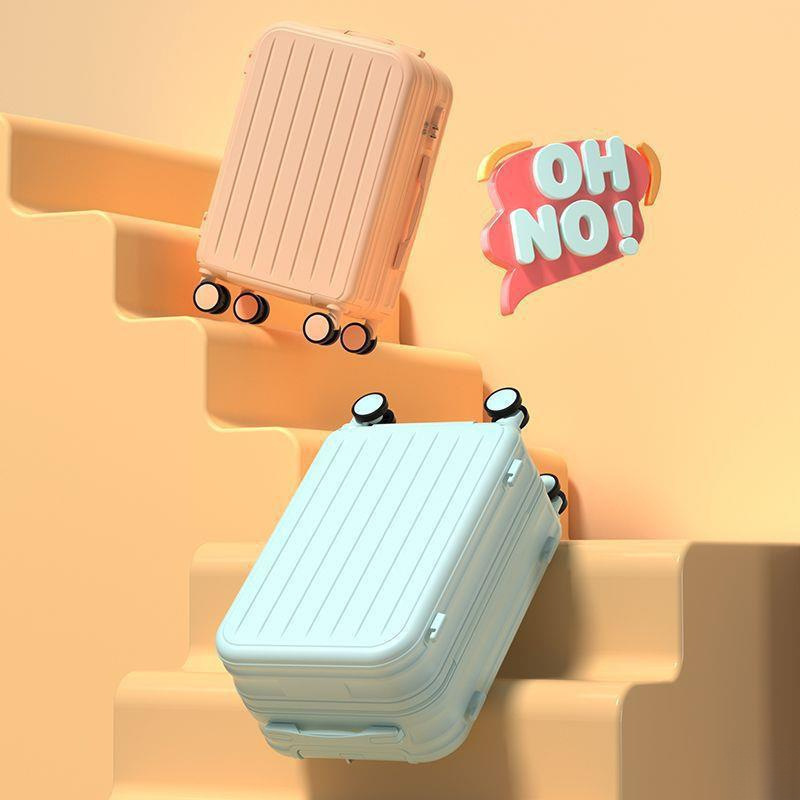 1050 new suitcase trolley case for women with high appearance and durable password box for male and female students travel zipper carbon fiber wholesale - Image 2