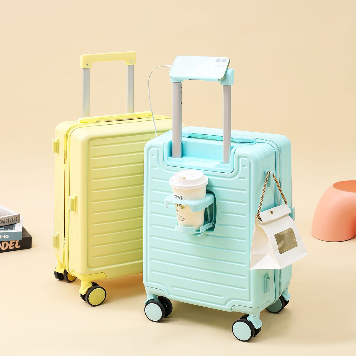 10415 small suitcase trolley case female student 20 inch multifunctional password box high value boarding case suitcase leather suitcase