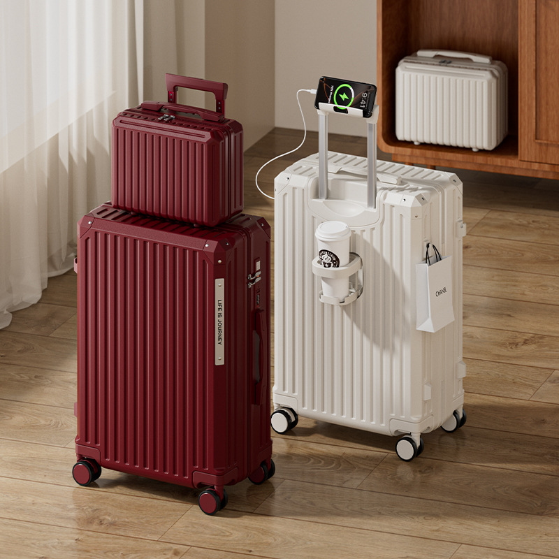 10492 20-inch carry-on suitcase, wedding suitcase, trolley case, large capacity travel suitcase with combination lock and universal wheels, mother and daughter suitcase.