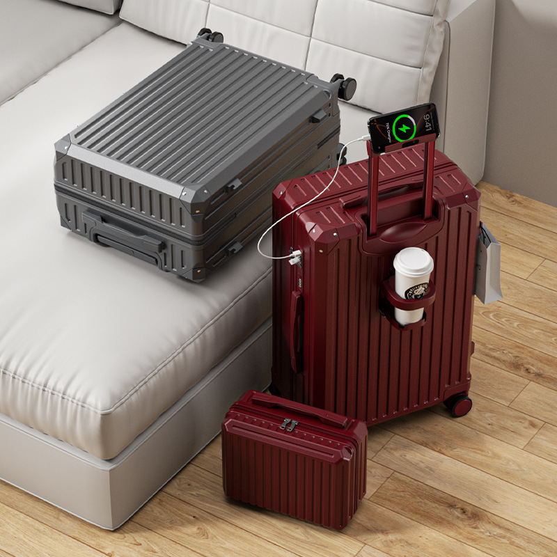10492 20-inch carry-on suitcase, wedding suitcase, trolley case, large capacity travel suitcase with combination lock and universal wheels, mother and daughter suitcase. - Image 2